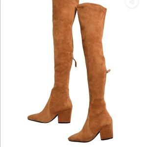 Tan over the knee boots